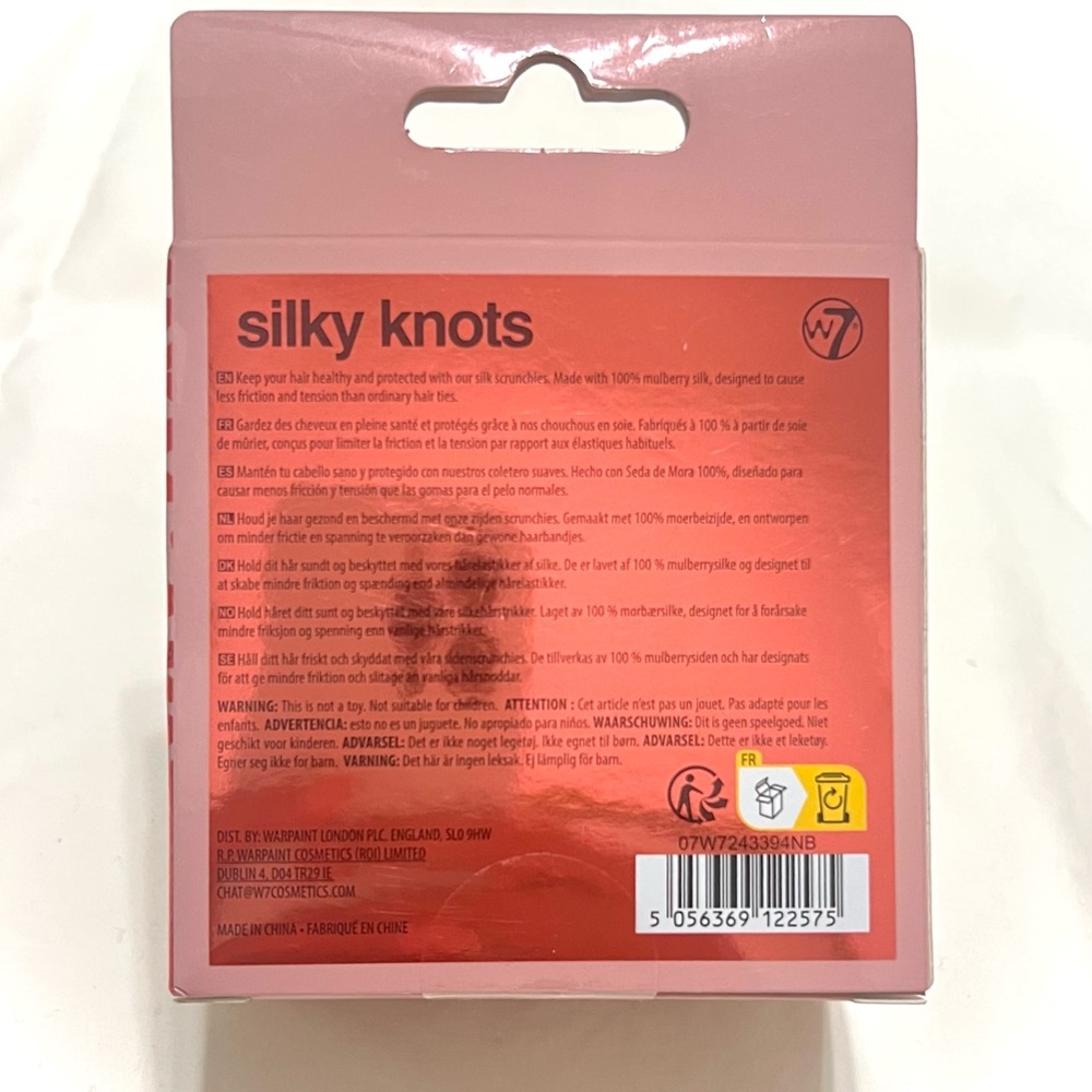 SOLD W7 Silky Knots - 100% Mulberry Silk Mini Hair Scrunchies (Set of 12) - Picture 3 of 5